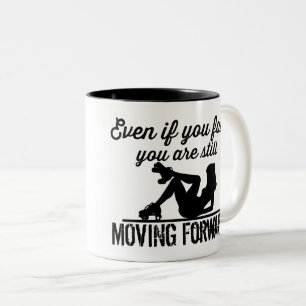 Caneca De Café Em Dois Tons Roller Derby, se você cair, você vai para a frente