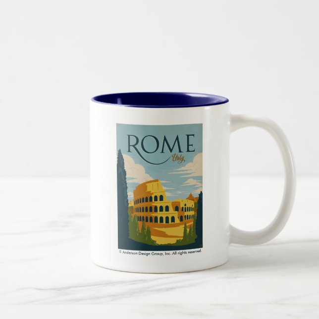 Caneca De Café Em Dois Tons Roma, Itália Colosseum (Direita)