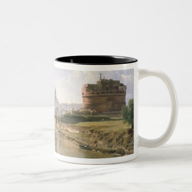Caneca De Café Em Dois Tons Roma nova com o Castel Sant'Angelo (Direita)