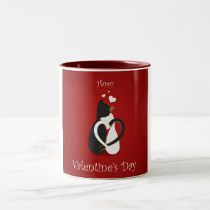 Caneca De Café Em Dois Tons Romance de dia de os namorados Cat