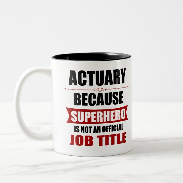 Caneca De Café Em Dois Tons Romance de Super-Herói Atuário (Esquerda)