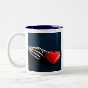 Caneca De Café Em Dois Tons Romance Gótico de Toque de Esqueleto