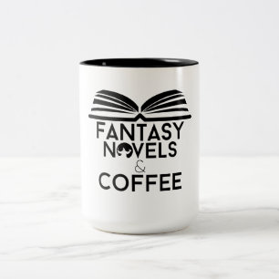 Caneca De Café Em Dois Tons Romances de Fantasia e Café