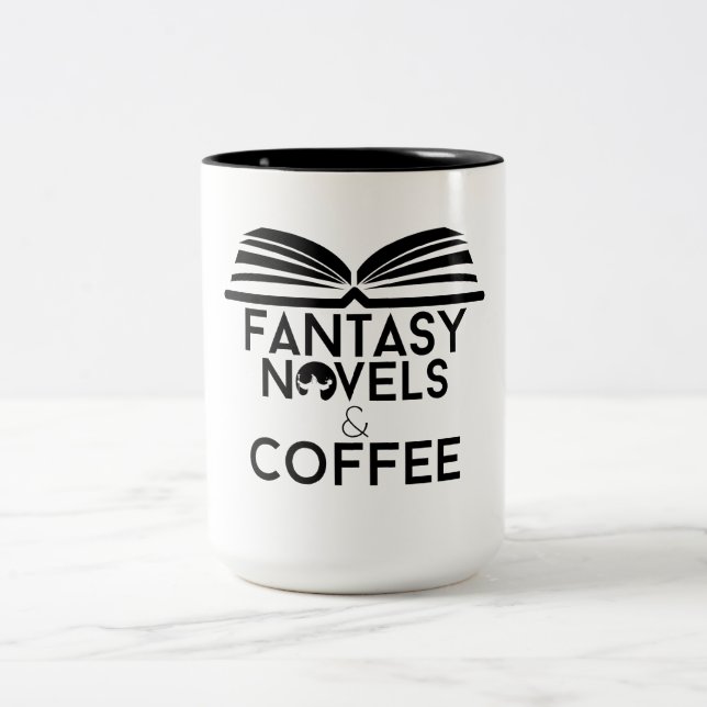 Caneca De Café Em Dois Tons Romances de Fantasia e Café (Centro)