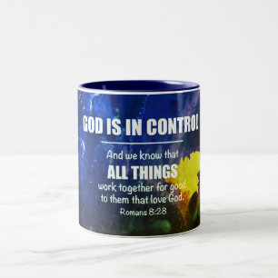 Caneca De Café Em Dois Tons ROMANS Personalizados Azuis 8:28 Christian