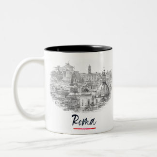 Caneca De Café Em Dois Tons Rome - Italy - City Centre