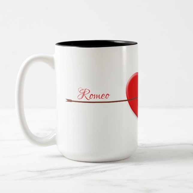 Caneca De Café Em Dois Tons Romeu e Julieta personalizados Mug de Amor (Esquerda)