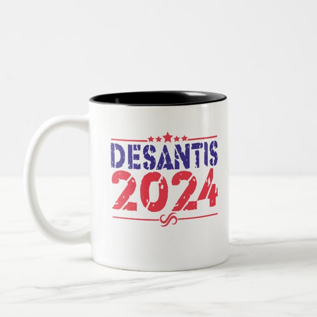 Caneca De Café Em Dois Tons Ron DeSantis 2024 Presidente Eleito Presente (Esquerda)