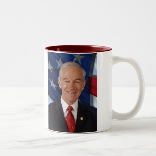 Caneca De Café Em Dois Tons Ron Paul (Direita)