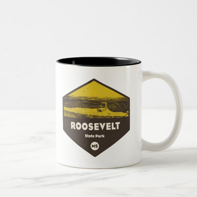 Caneca De Café Em Dois Tons Roosevelt State Park Mississippi (Direita)