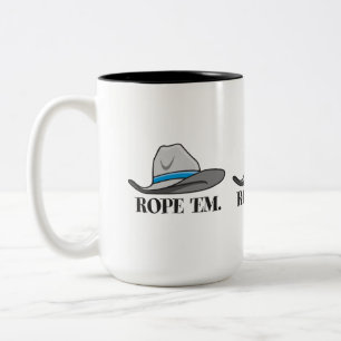 Caneca De Café Em Dois Tons Rope 'Em Western Rodeo