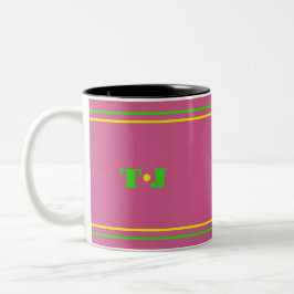 Caneca De Café Em Dois Tons Rosa Bege 