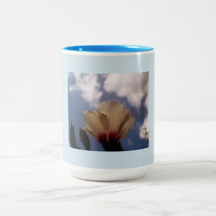 Caneca De Café Em Dois Tons Rosa branco dos azuis bebés