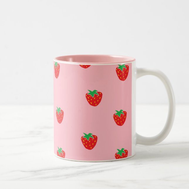 Caneca De Café Em Dois Tons Rosa das morangos (Direita)
