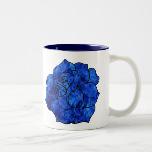 Caneca De Café Em Dois Tons Rosa de Fogo Azul