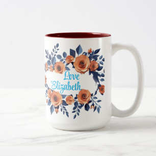 Caneca De Café Em Dois Tons Rosa de Laranja Melhor Mãe Nunca Encantando Mãe Fl