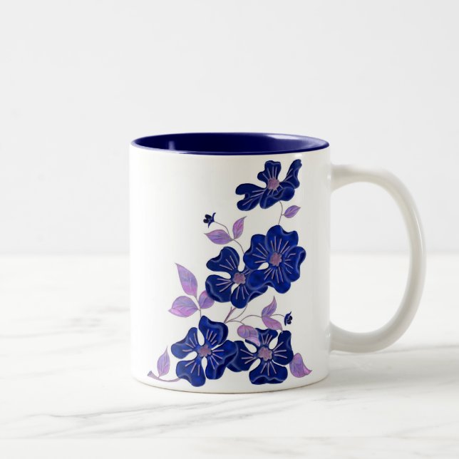 Caneca De Café Em Dois Tons Rosa de roxo selvagem (Direita)