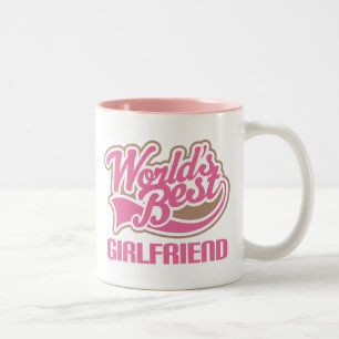 Caneca De Café Em Dois Tons Rosa do namorada dos mundos o melhor