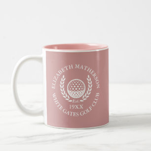 Caneca De Café Em Dois Tons Rosa Empoeirado Personalizado Nome do Clube de Gol