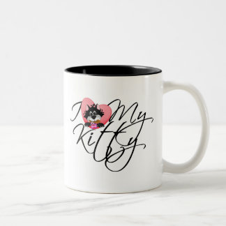 Caneca De Café Em Dois Tons Rosa eu amo meu gatinho