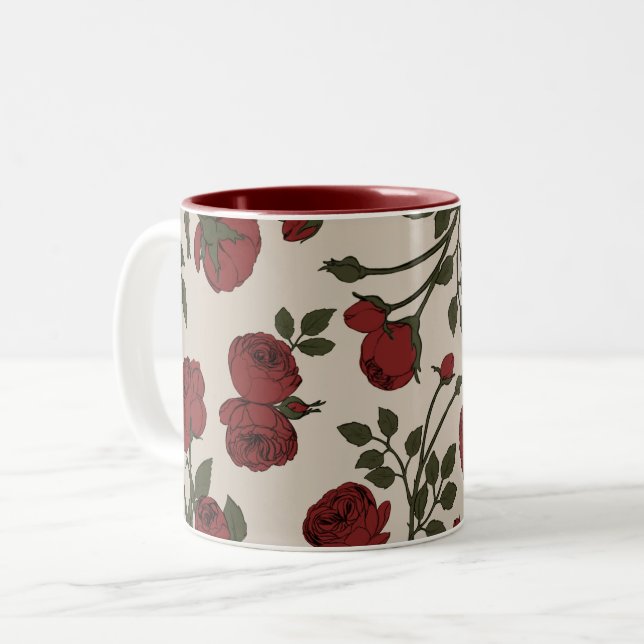 Caneca De Café Em Dois Tons Rosa Florentina (Frente Esquerda)