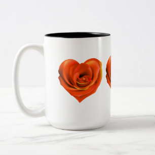 Caneca De Café Em Dois Tons Rosa Heart Bright Orange