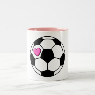 Caneca De Café Em Dois Tons Rosa Hrt da bola de futebol