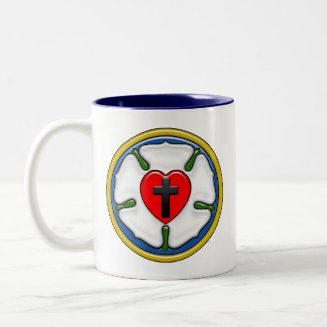 Caneca De Café Em Dois Tons Rosa Lutero Embossed-Look (Esquerda)