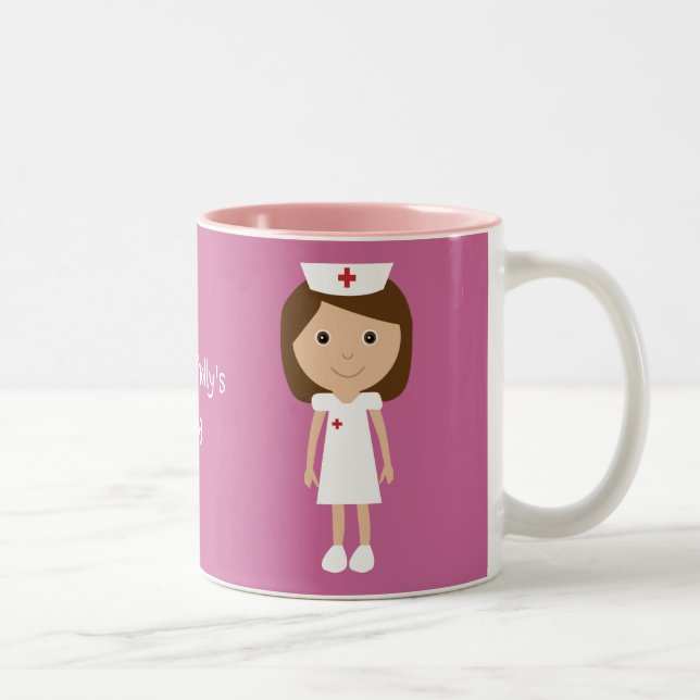 Caneca De Café Em Dois Tons Rosa personalizado dos desenhos animados (Direita)