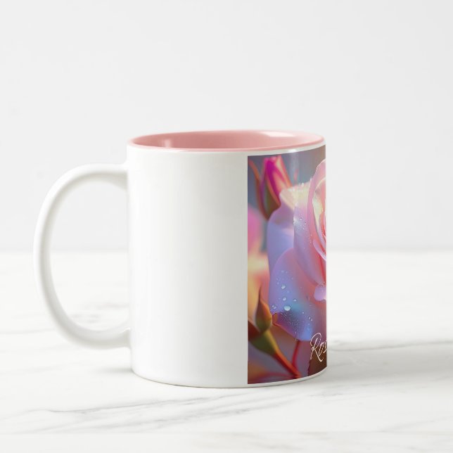 Caneca De Café Em Dois Tons Rosa Queen (edição iridescente) (Esquerda)