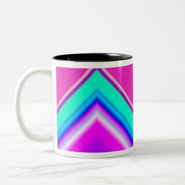 Caneca De Café Em Dois Tons Rosa Quente Elétrica (Esquerda)