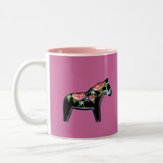 Caneca De Café Em Dois Tons Rosa Rosa Rosa Rosa Rosa Dala Horse Mug