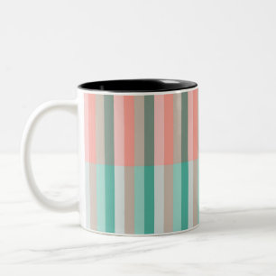 Caneca De Café Em Dois Tons Rosa Suave Pêssego Âmbar Yucca e Verde Arbor Tran