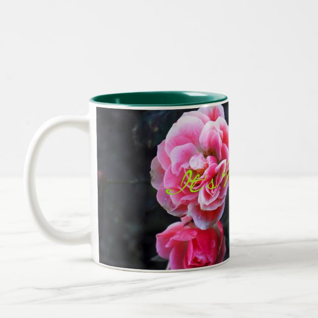 Caneca De Café Em Dois Tons Rosas (Esquerda)