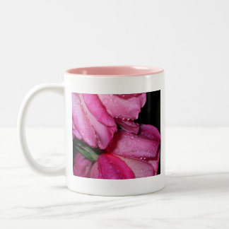 Caneca De Café Em Dois Tons Rosas cor-de-rosa após uma chuva