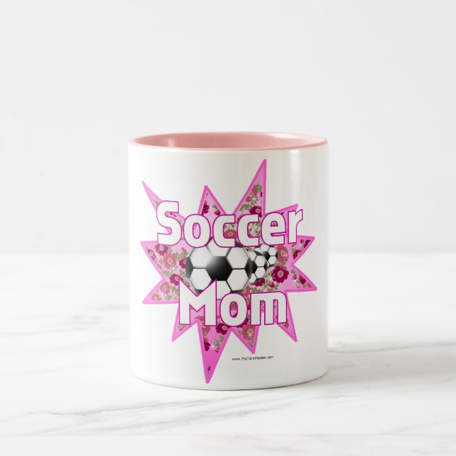 Caneca De Café Em Dois Tons Rosas da mãe do futebol (Centro)