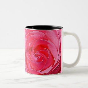 Caneca De Café Em Dois Tons Rosas de Subida Rosa
