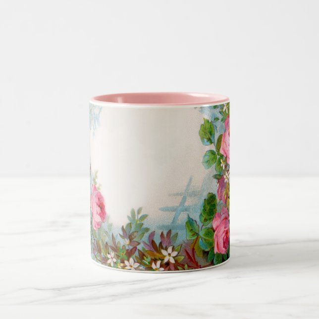 CANECA DE CAFÉ EM DOIS TONS ROSAS & JASMIM (Centro)