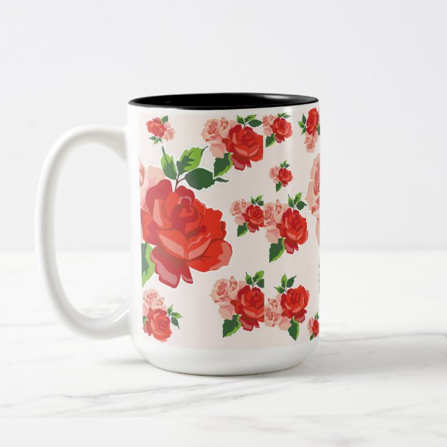 Caneca De Café Em Dois Tons Rosas Para U (Esquerda)