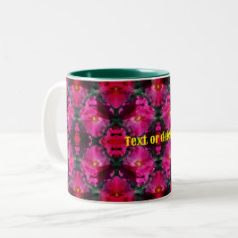 Caneca De Café Em Dois Tons Rosas Rosa Abstrato, Arte Floral Personalizada