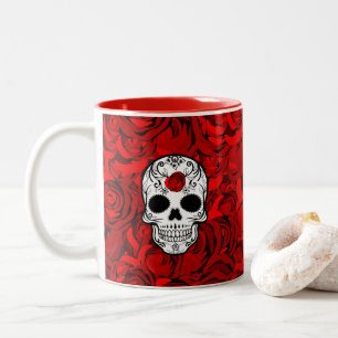 Caneca De Café Em Dois Tons Rosas são o Dia dos Mortos