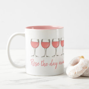 Caneca De Café Em Dois Tons Rosé, no dia em que o vinho de vidro rosa rosa fic