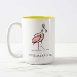 Caneca De Café Em Dois Tons Roseate Spoonbill Afirmou Mug De Café De Dois Tons