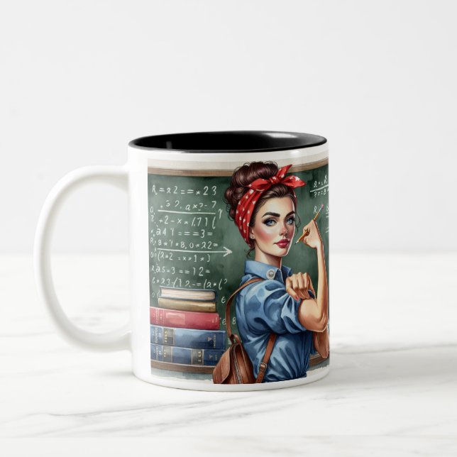 Caneca De Café Em Dois Tons Rosie, a Professora Riveter (Esquerda)