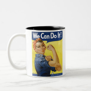 Caneca De Café Em Dois Tons Rosie the Riveter Unedited Vintage Photos Old Aest