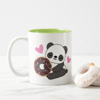 Rosquinha de Coração Rosa, Urso Panda Bonito