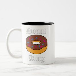 Caneca De Café Em Dois Tons Rosquinha King Mug, ilustração divertida, café da 