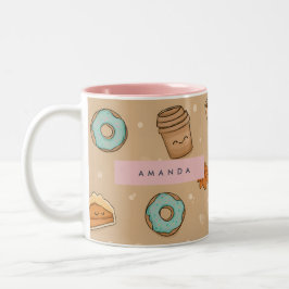 Caneca De Café Em Dois Tons Rosquinha Personalizada de Pizza de Abóbora de out