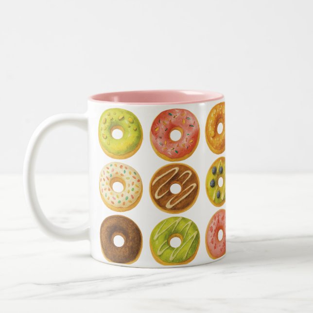 Caneca De Café Em Dois Tons Rosquinha Preocupada, seja feliz! (Esquerda)