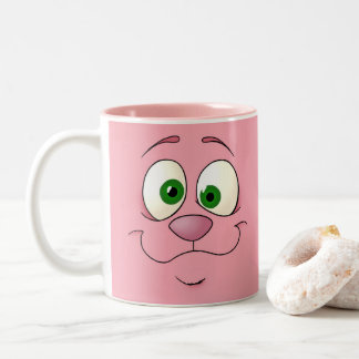 Caneca De Café Em Dois Tons Rosto Coelho, com aspas